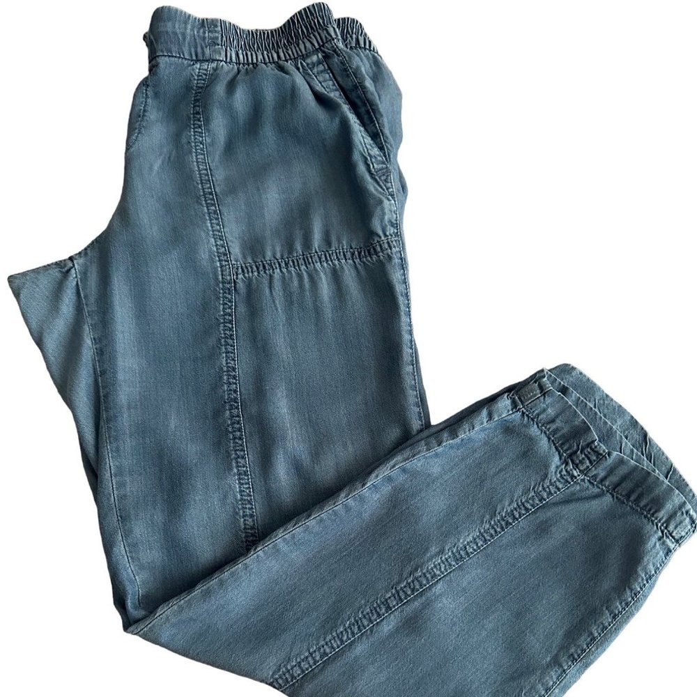 Old Navy Pants Women's Medium Size Blue Denim Pull On Straight Leg Joggers